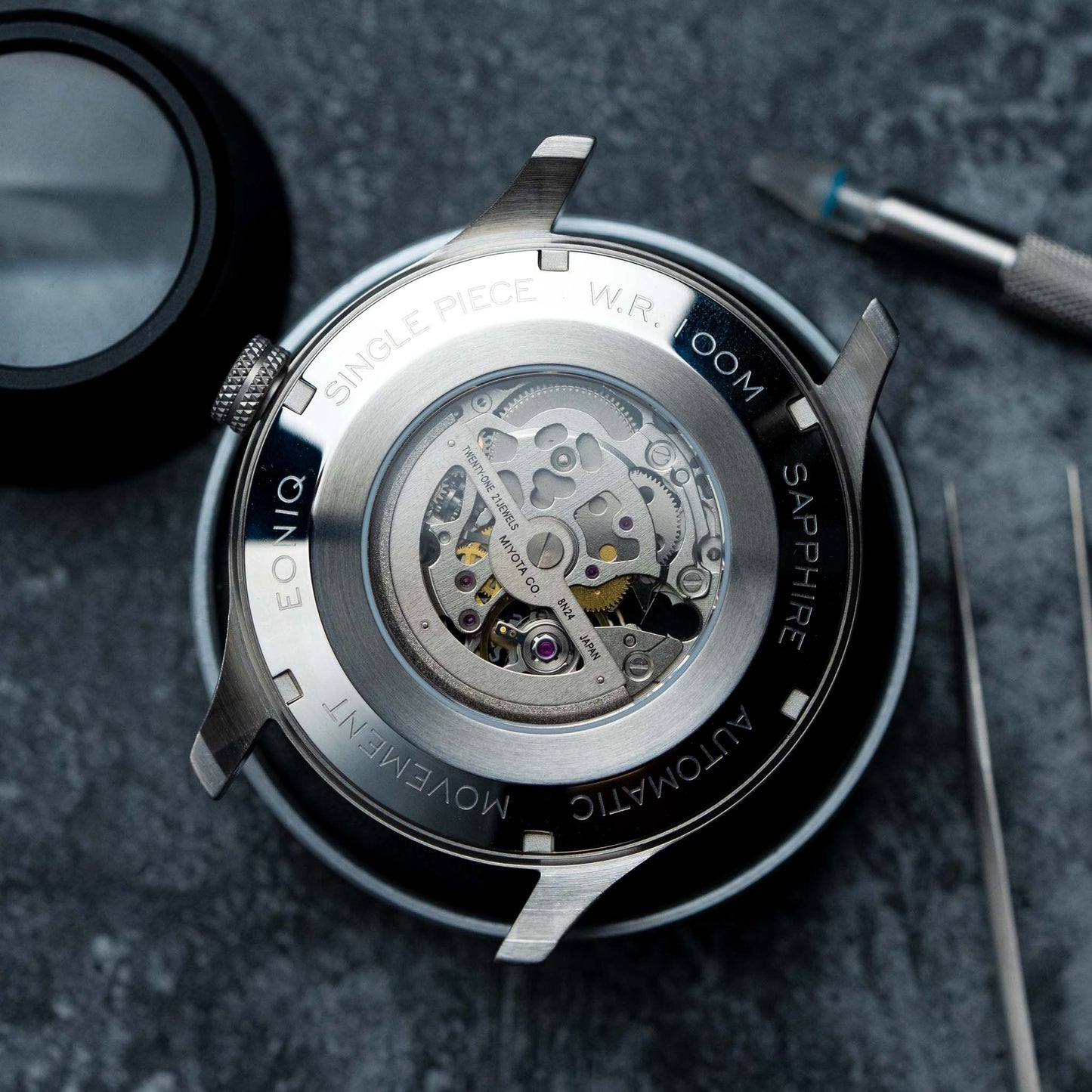 EONIQ skeleton watch case back - 44mm navigator s