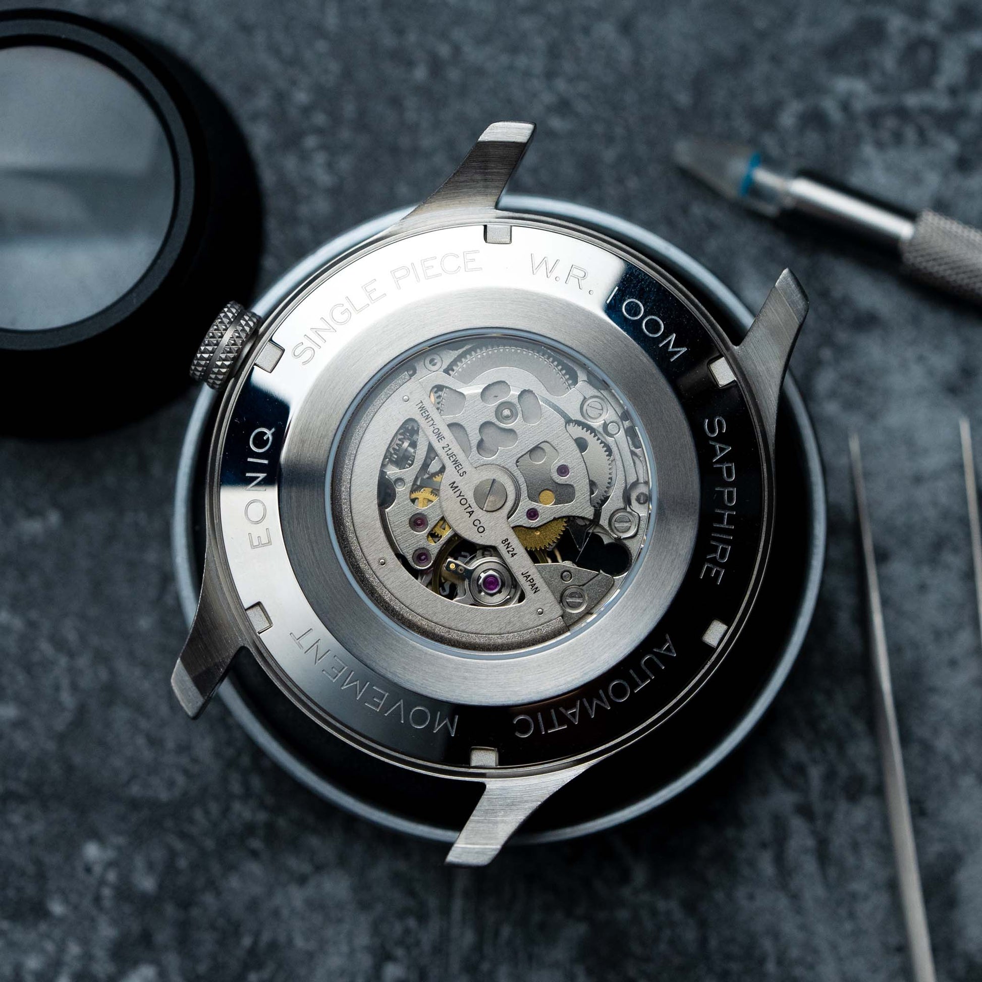 EONIQ skeleton watch case back - 44mm navigator s