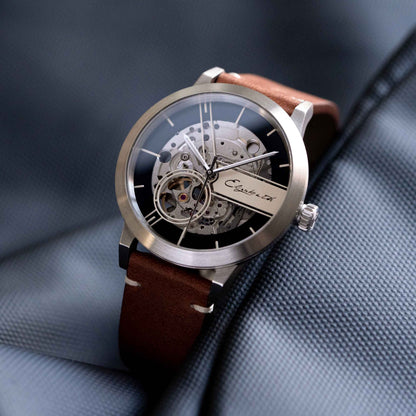 38mm women watch with skeleton mechanical movement from Miyota (Citizen)